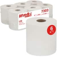 WYPALL L20 Wischtücher Zentralentnahme Weiß 2-lagig 0.585 m 7303 6 Stück à 380 Blatt