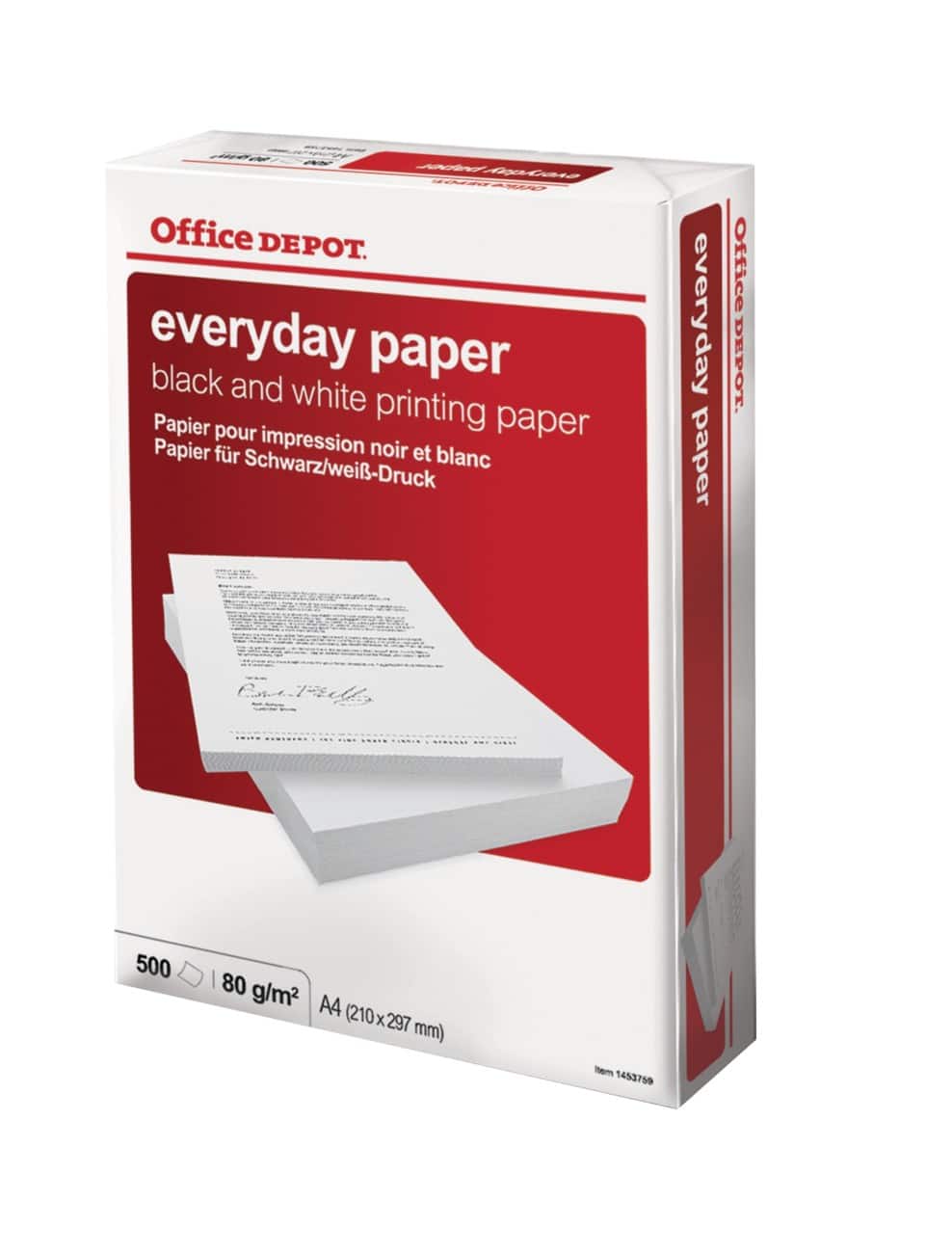 Office Depot Everyday Kopier-/ Druckerpapier DIN A4 80 g/m² Weiß 500 Blatt