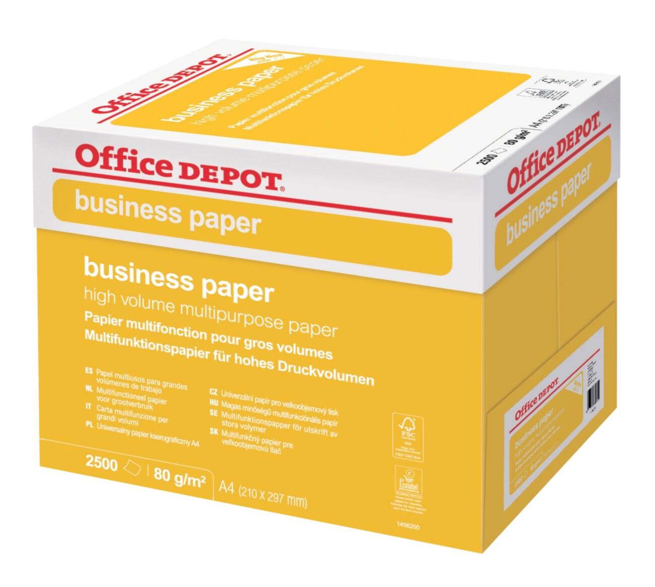 Office Depot Business Big Box Kopier-/ Druckerpapier DIN A4 80 g/m² Weiß 2500 Blatt