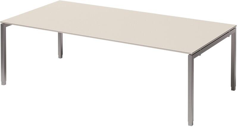 Bisley Cito Höhenverstellbar Konferenztisch Hellgrau 4 Metallfüße 2.400 (B) x 1.200 (T) x 740 (H) mm MFC (Melaminbeschichtete Spanplatte), Stahl