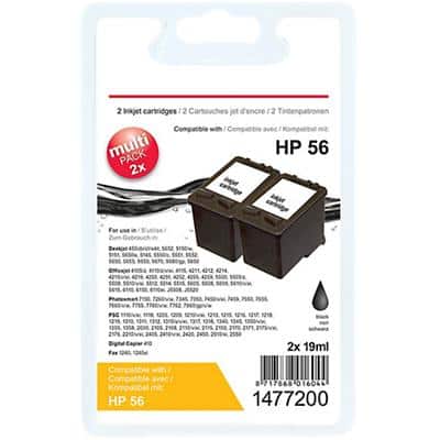 Kompatible Office Depot HP 56 Tintenpatrone C9502AE Schwarz 2 Stück