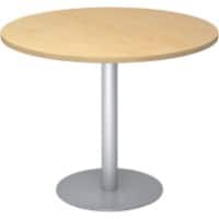 Hammerbacher Säulentisch Ahorn, Silber Melaminharzbeschichtete Spanplatte STF10 1.000 x 745 mm