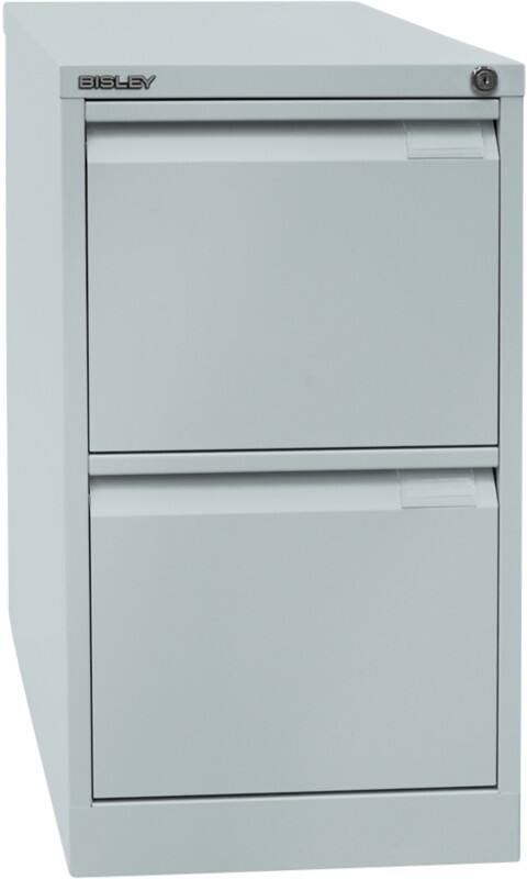 Bisley Stahl Aktenschrank A4BS2E 2 Schübe Lichtgrau 413 x 622 x 711 mm