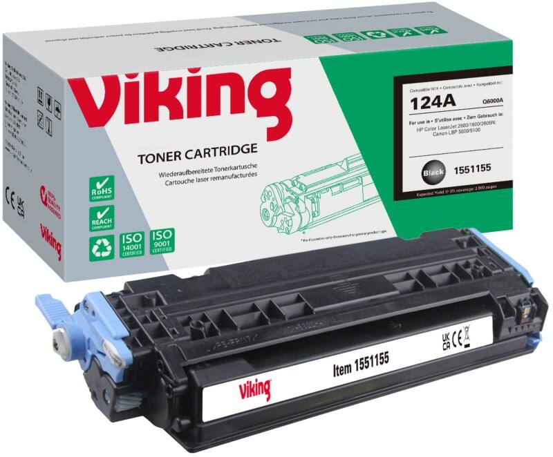 Viking 124A Kompatibel HP Tonerkartusche Q6000A Schwarz
