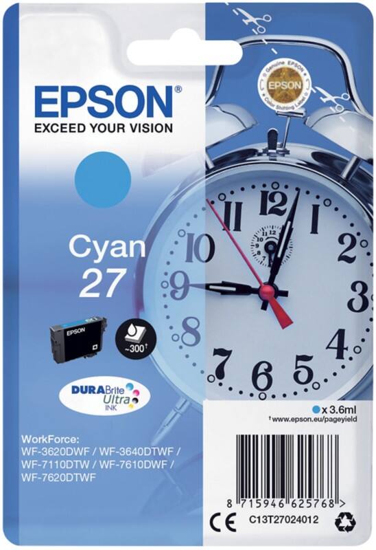 Epson 27 Original Tintenpatrone C13T27024012 Cyan