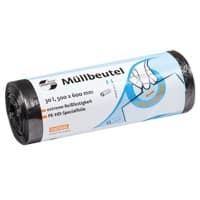 DEISS Universal Plus Leichte Belastung Müllsäcke 30 L Recycled Grau PE (Polyethylen) 5 Mikron 50 Stück