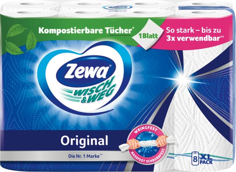 Zewa Original Küchenrolle 2-lagig 43228 8 Rollen à 45 Blatt