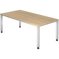 Hammerbacher Q Series VQS Höhenverstellbar Schreibtisch Rechteckig Eiche 4 Metallfüße 2.000 (B) x 1.000 (T) x 810 (H) mm Spanplatte, Stahl
