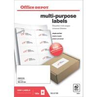 Office Depot Multifunktionsetiketten selbstklebend 105 x 57 mm Weiß 100 Blatt mit 10 Etiketten