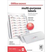 Office Depot Multifunktionsetiketten 64,6 x 33,8mm Weiß 2400 Etiketten pro Packung