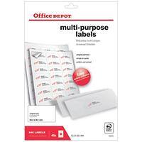 Office Depot Multifunktionsetiketten selbstklebend 63,5 x 38,1mm Weiß 40 Blatt mit 21 Etiketten