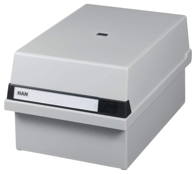 HAN Tischkarteikasten DIN A5 1300 Karten Lichtgrau 23,5 x 36 x 19 cm
