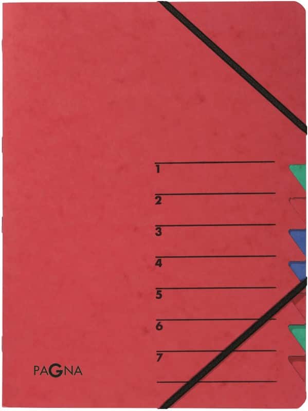 PAGNA Easy Ordnungsmappe 24061-01 DIN A4 Karton Gummiband 24 (B) x 0,4 (T) x 32 (H) cm Rot