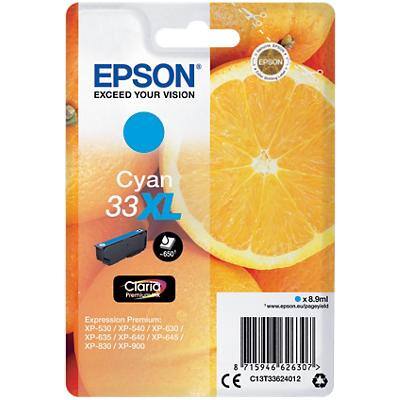 Epson 33XL Original Tintenpatrone C13T33624012 Cyan