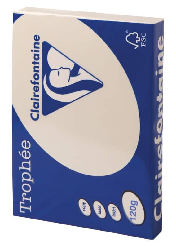 Clairefontaine DIN A4 Farbiges Papier Creme 120 g/m² Matt 250 Blatt