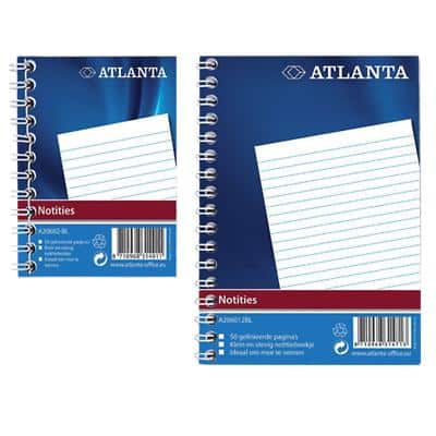 Djois Atlanta Notizbuch DIN A7 Liniert Spiralbindung Hardcover Blau 100 Seiten