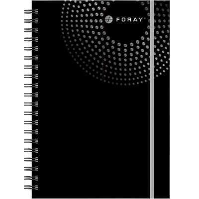 Foray Executive Notizbuch DIN A4 Liniert Spiralbindung Pappkarton Hardback Schwarz Perforiert 200 Seiten 100 Blatt