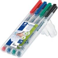 STAEDTLER Lumocolor Non-Permanente Folienstifte Mittel Feinspitze Farbig sortiert 4 Stück