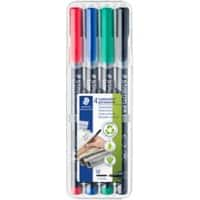 STAEDTLER Lumocolor 317 OHP-Marker Mittel Rundspitze 0,8 - 1 mm Farbig sortiert Nachfüllbar 4 Stück