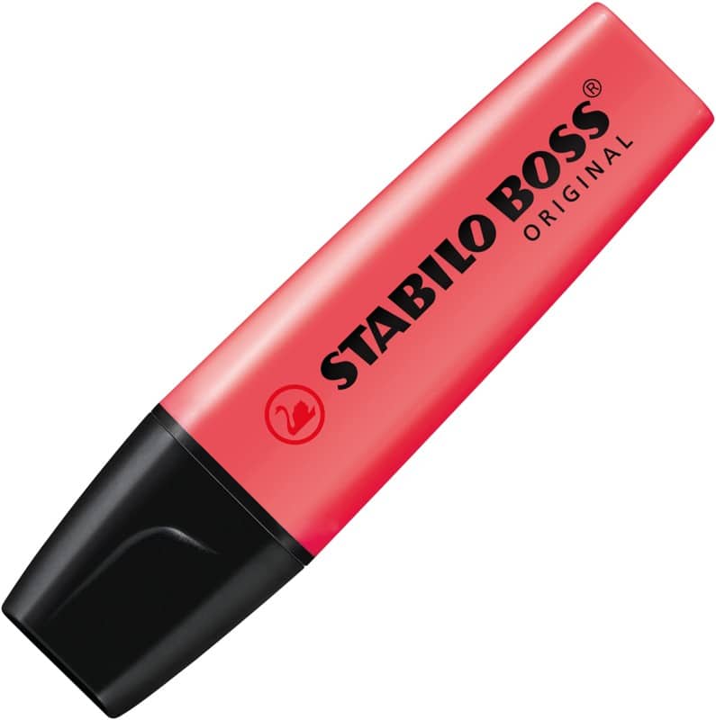 STABILO BOSS ORIGINAL Rot  Breit Keilspitze 2 - 5 mm Nachfüllbar