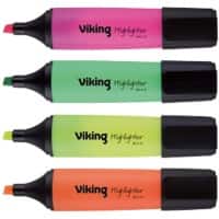 Viking HC1-5 Textmarker Farbig Sortiert Breit Keilspitze 1 - 5 mm 4 Stück