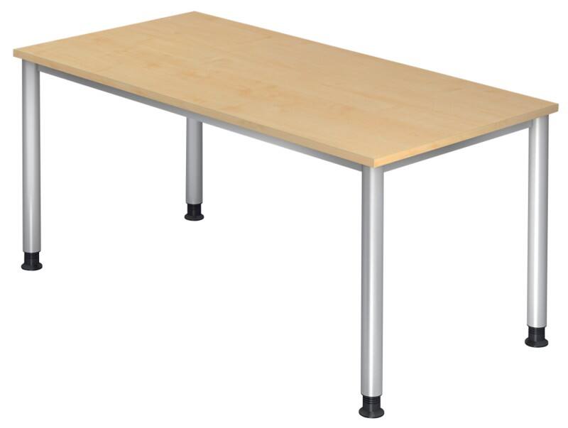 Hammerbacher H-Serie VHS Höhenverstellbar Schreibtisch Ahorn 4 Metallfüße 2.000 (B) x 1.000 (T) x 810 (H) mm Spanplatte, Stahl