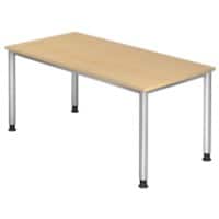 Hammerbacher H-Serie VHS Höhenverstellbar Schreibtisch Ahorn 4 Metallfüße 2.000 (B) x 1.000 (T) x 810 (H) mm Spanplatte, Stahl