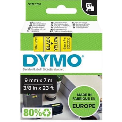 DYMO D1 Beschriftungsband Authentisch 40918 S0720730 Selbsthaftend Schwarz auf Gelb 9 mm x 7 m