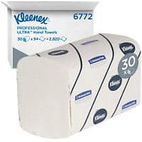 Kleenex Ultra Falthandtücher M-falz Weiß 2-lagig 6772 30 Stück à 94 Blatt