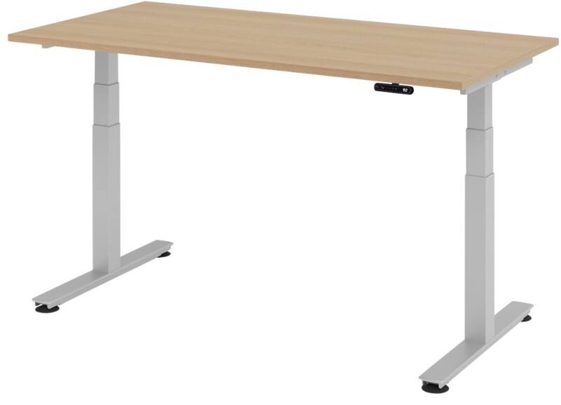 Hammerbacher XDSM VXDSM Elektrisch Höhenverstellbar Sitz-Stehschreibtisch Rechteckig Eiche T-Fuß 1.600 (B) x 800 (T) x 1.270 (H) mm Spanplatte, Stahl