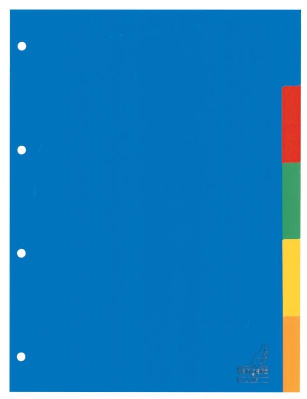 KANGARO Blanko Register DIN A4 Farbig sortiert 10-teilig PP (Polypropylene) 4 Löcher A405