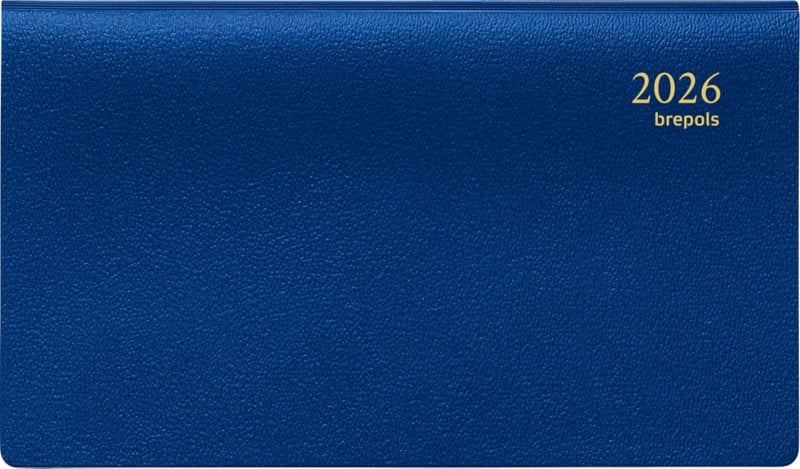 Brepols Omniplan GenovaTerminplaner 2026 1 Woche / 2 Seiten Deutsch, Englisch, Französisch, Italienisch, Niederländisch, Spanisch Blau