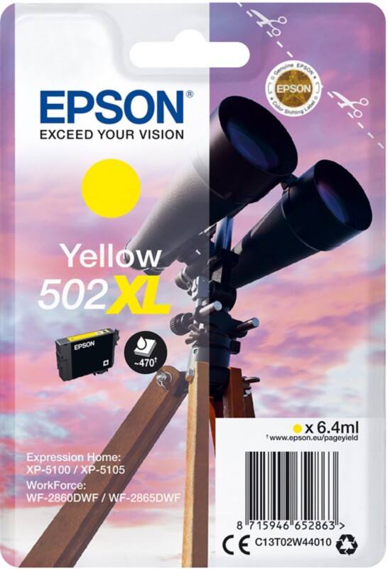 Epson 502XL Original Tintenpatrone C13T02W44010 Gelb