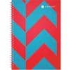 Foray Extreme Notebook DIN A4 Kariert Spiralbindung PP (Polyproplylen) Rot, Türkis Perforiert 200 Seiten 100 Blatt