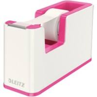 Leitz WOW Klebeband-Tischabroller Duo Colour + Beschriftbares selbstklebendes Klebeband 19mm x 33m Weiß, Pink