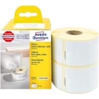 AVERY Zweckform AS0722400 Adressetiketten Selbsthaftend Schwarz auf Weiß 36 (B) x 89 (H) mm 2 Rollen à 260 Etiketten