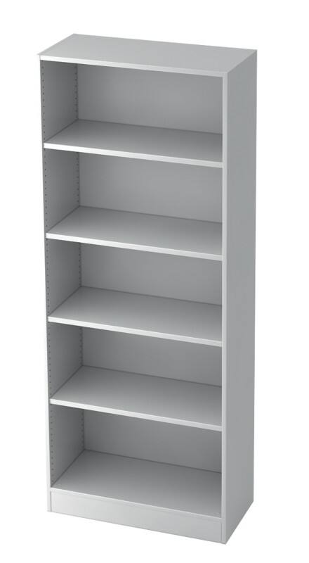 Hammerbacher Holz Bücherregal 4 Fachböden 800 x 400 x 2.004 mm Weiß