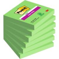 Post-it Super Sticky Haftnotizen 76 x 76 mm Grün Quadratisch 6 Stück à 90 Blatt