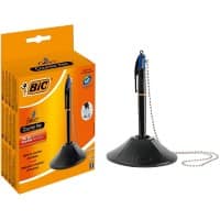 BIC 4 Colours Desk Einziehbar Kugelschreiber mit Ständer Blau 0.4 mm Mittel Kugelschreiber Nachfüllbar   