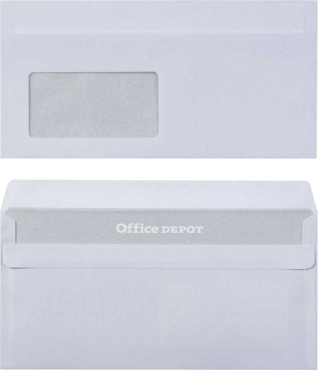 Office Depot Briefumschläge DL 80 g/m² Weiß Mit Fenster Selbstklebend 100 Stück