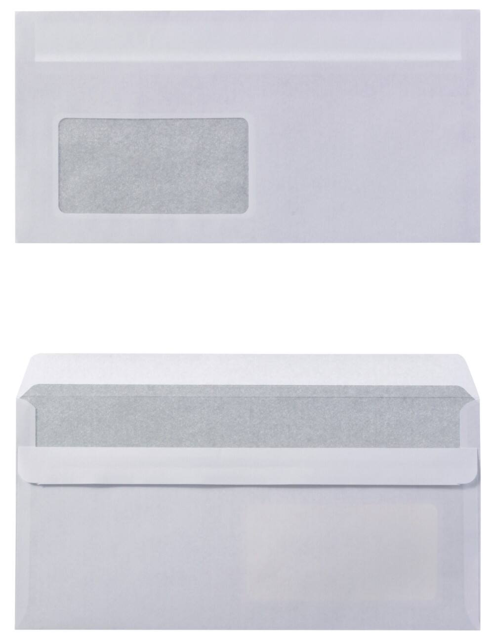 Office Depot Briefumschläge DL 80 g/m² Weiß Mit Fenster Selbstklebend 1000 Stück