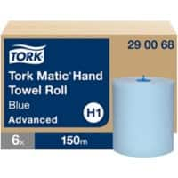 Tork Advanced Falthandtücher H1 Gerollt Blau 2-lagig 290068 6 Rollen à 150 m