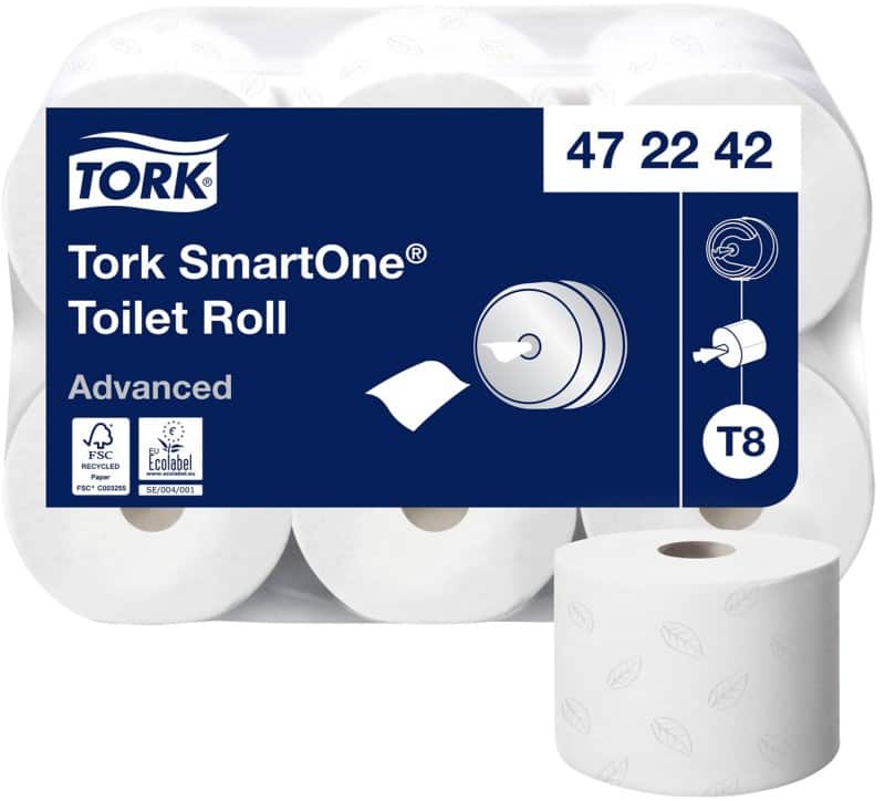 Tork Advanced SmartOne Recycled Toilettenpapier T8 2-lagig 472242 6 Rollen à 1150 Blatt