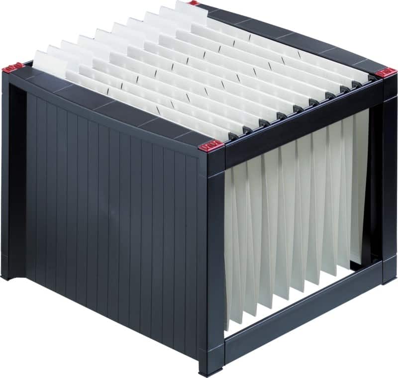 helit the rack Hängemappenbox DIN A4 40 Mappen Kunststoff Schwarz