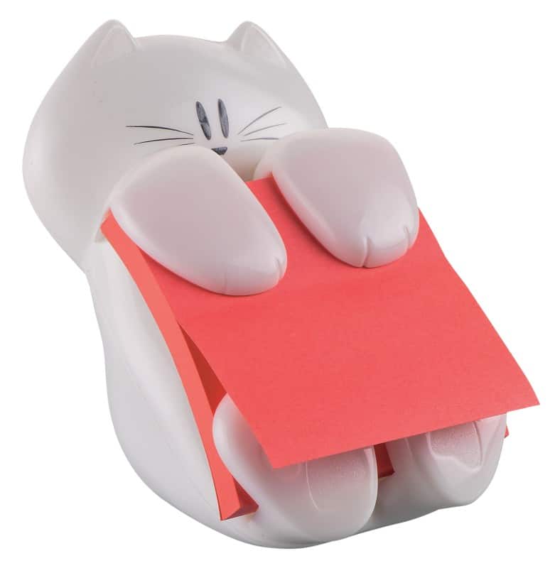 Post-it Haftnotizenspender CAT mit Super Sticky Z-Notes Haftnotizen Mohnrot 90 Blatt