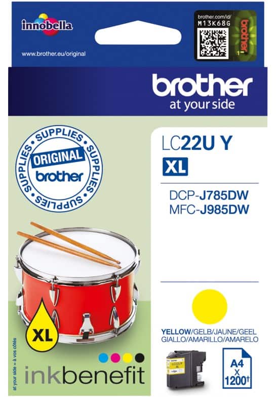 Brother LC22UY Original Tintenpatrone Gelb