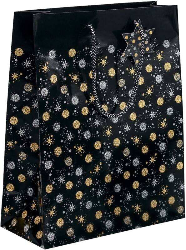 Sigel Geschenktüte Schwarz 26 x 12 x 33 cm 5 Stück