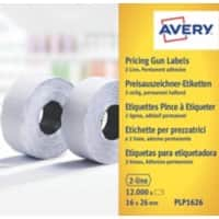 AVERY Zweckform Papier Etiketten 2,6 x 1,6 cm Weiß PLP1626 10 Rollen à 1200 Etiketten