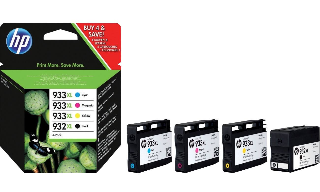 HP 932XL / 933XL Original Tintenpatrone C2P42AE Schwarz & 3 Farbig 4 Stück