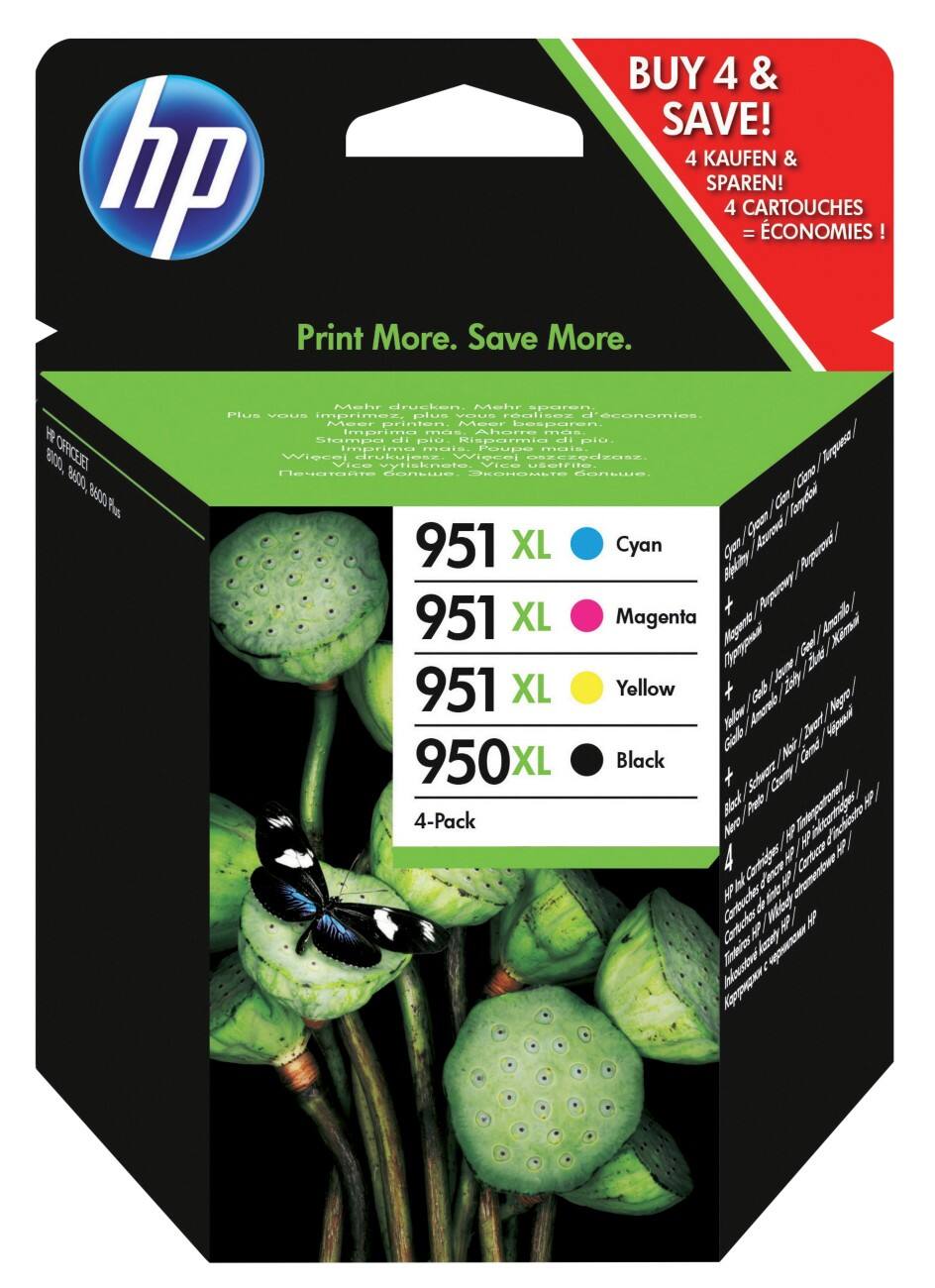 HP 950XL / 951XL Original Tintenpatrone C2P43AE Schwarz & 3 Farbig 4 Stück